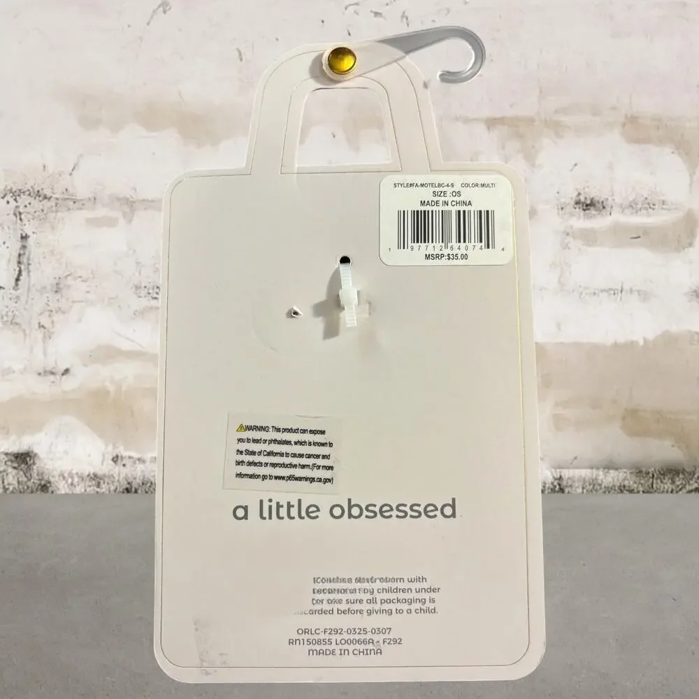 A Little Obsessed $35 Espresso Martini Bag Charm Keychain NWT